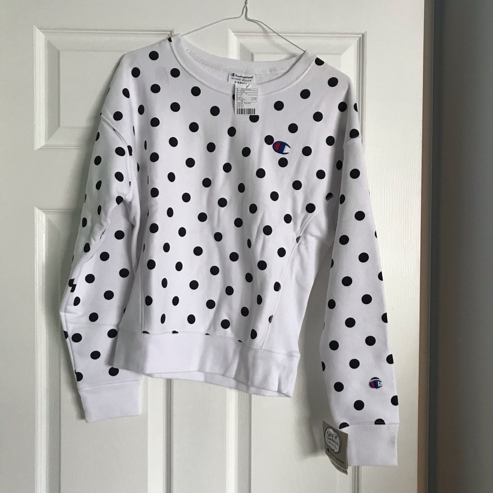 XS Champion Polka Dot Crewneck Sweatshirt